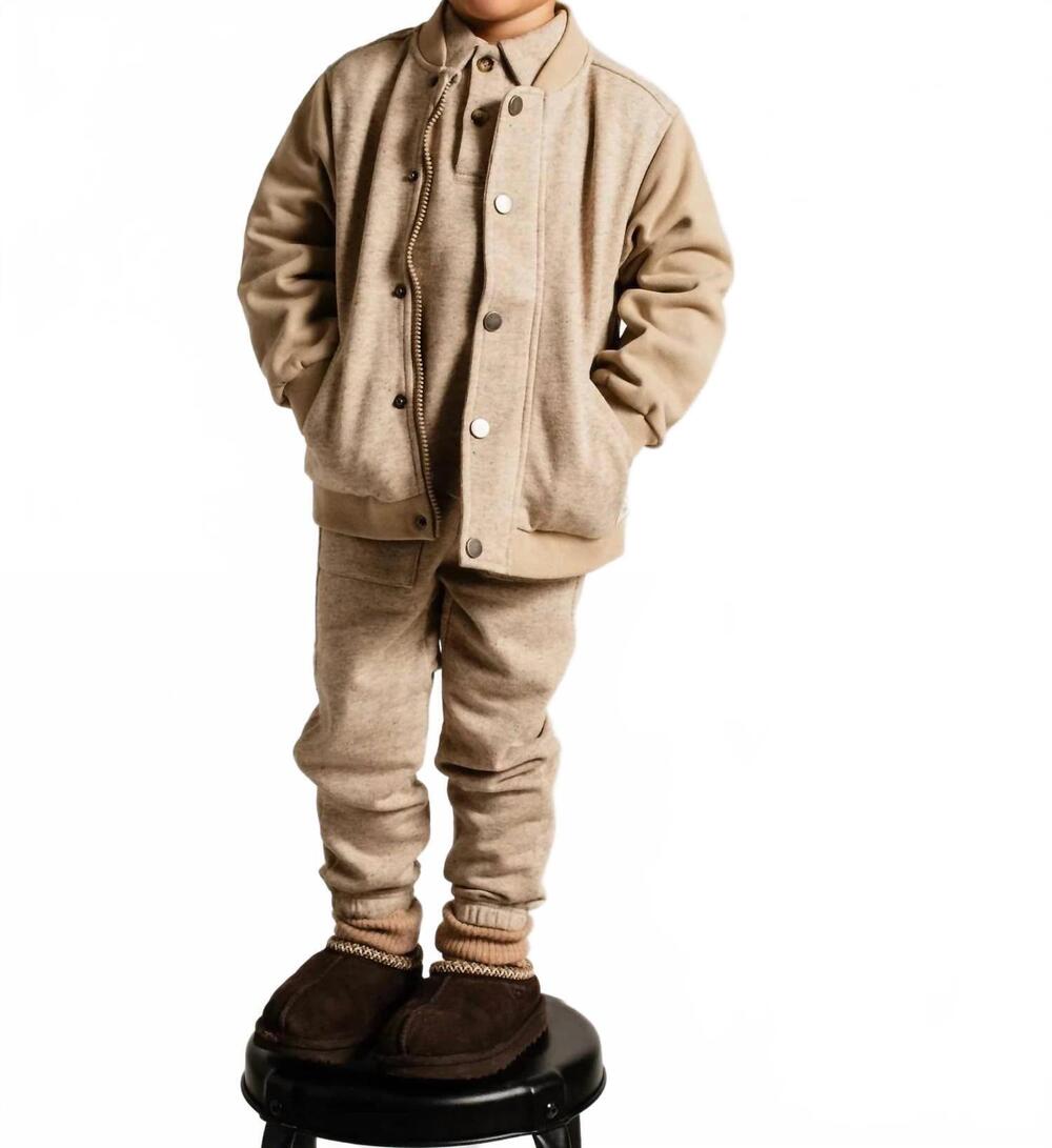 NEW BAJE STUDIO kid's mutrux sweatpants in sand melange
